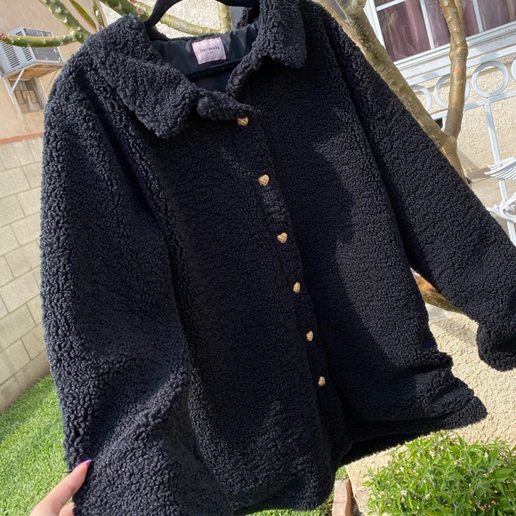 Just Peachy Sherpa Faux Fur Jacket Coat - Picture 4 of 5